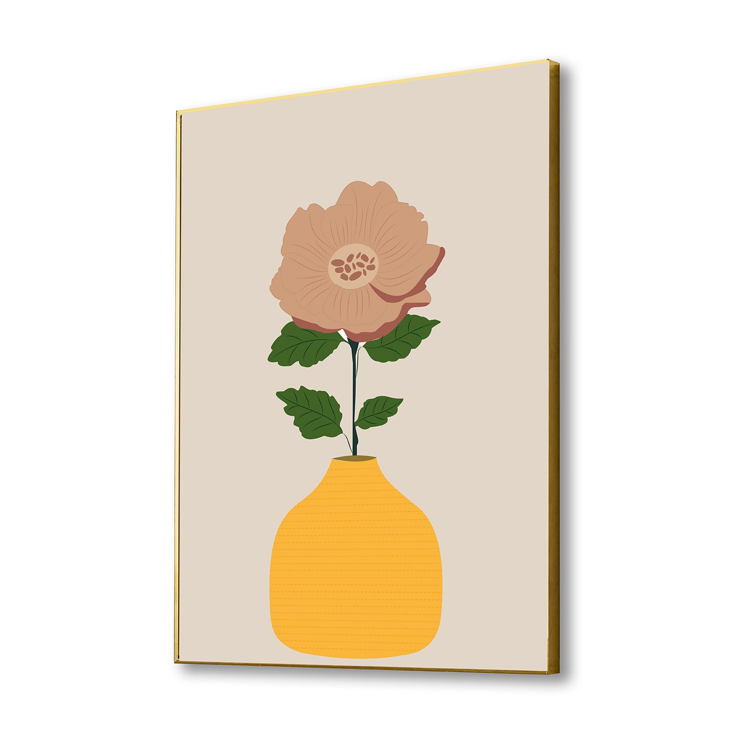 Vibrant Flower in Yellow Vase Canvas Wall Painting