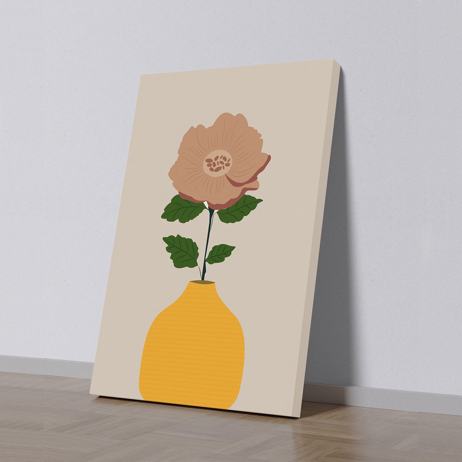 Vibrant Flower in Yellow Vase Canvas Wall Painting