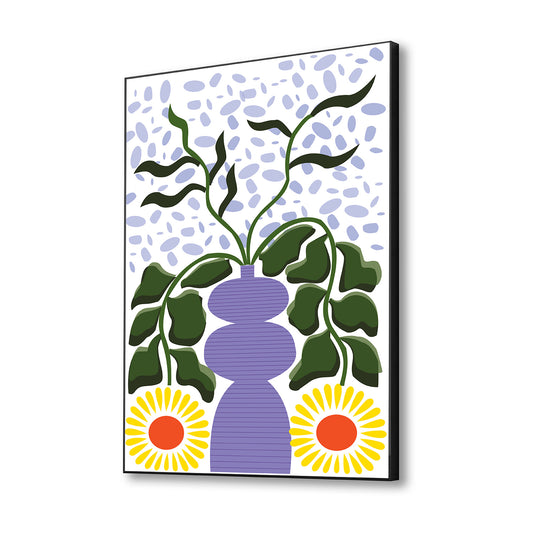 Vibrant Floral Vase Wall Art Canvas Wall Painting