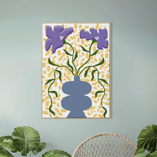 Purple Floral Vase Wall Art Canvas Wall Painting