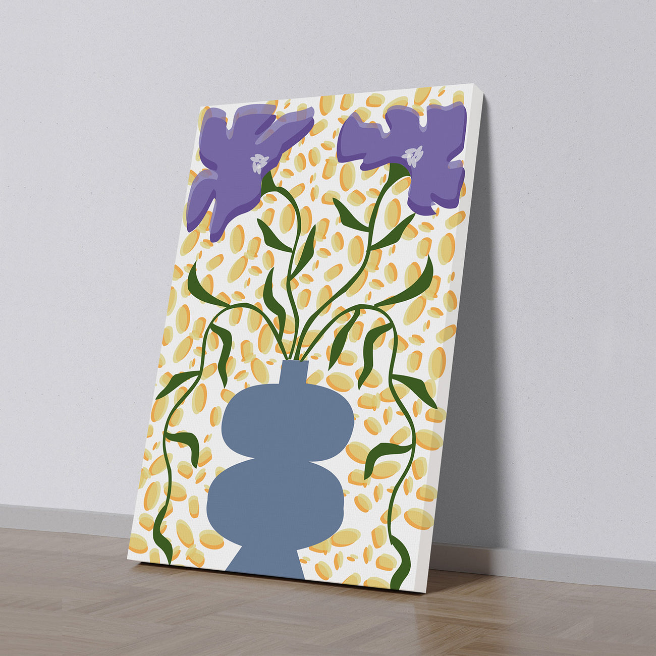 Purple Floral Vase Wall Art Canvas Wall Painting