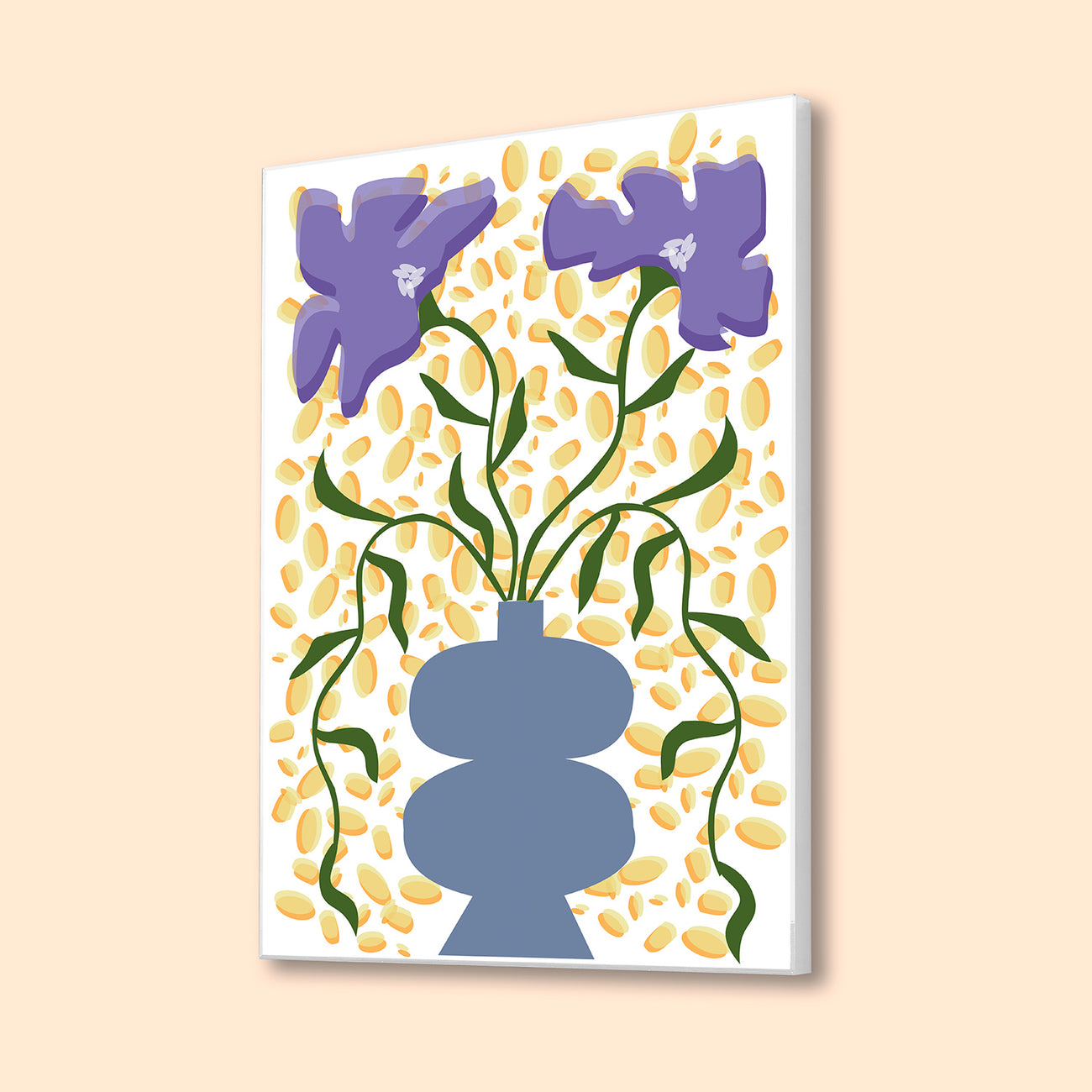 Purple Floral Vase Wall Art Canvas Wall Painting