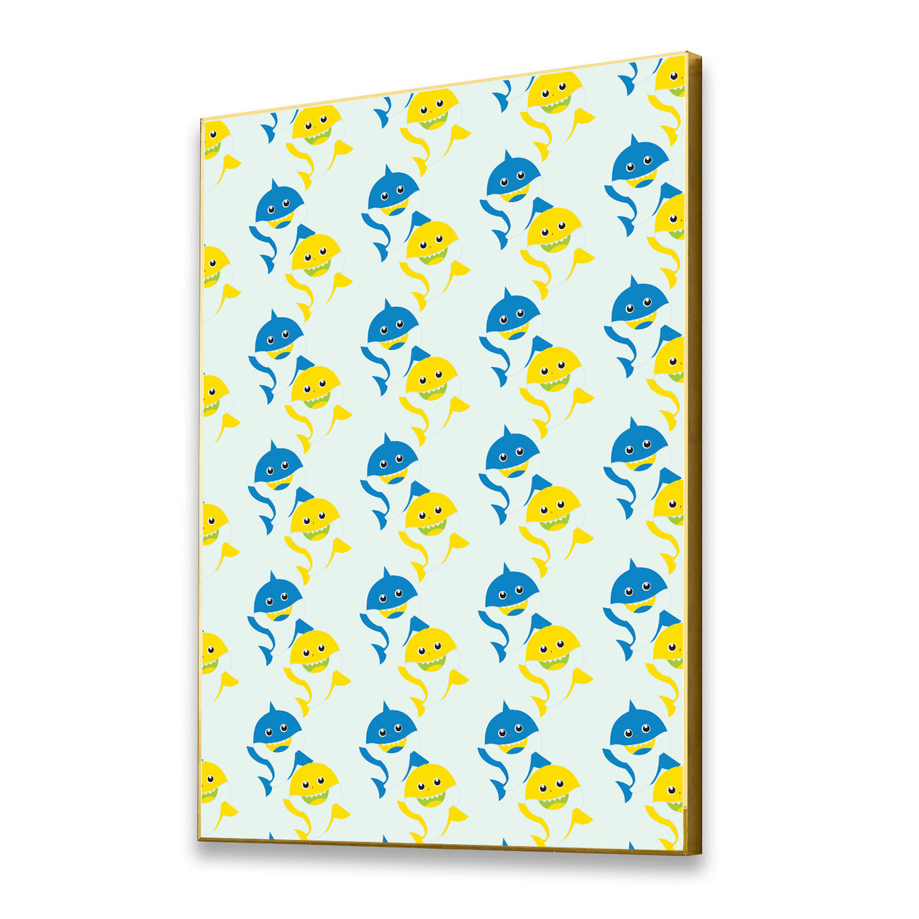 Blue and Yellow Fish Pattern Canvas Wall Painting