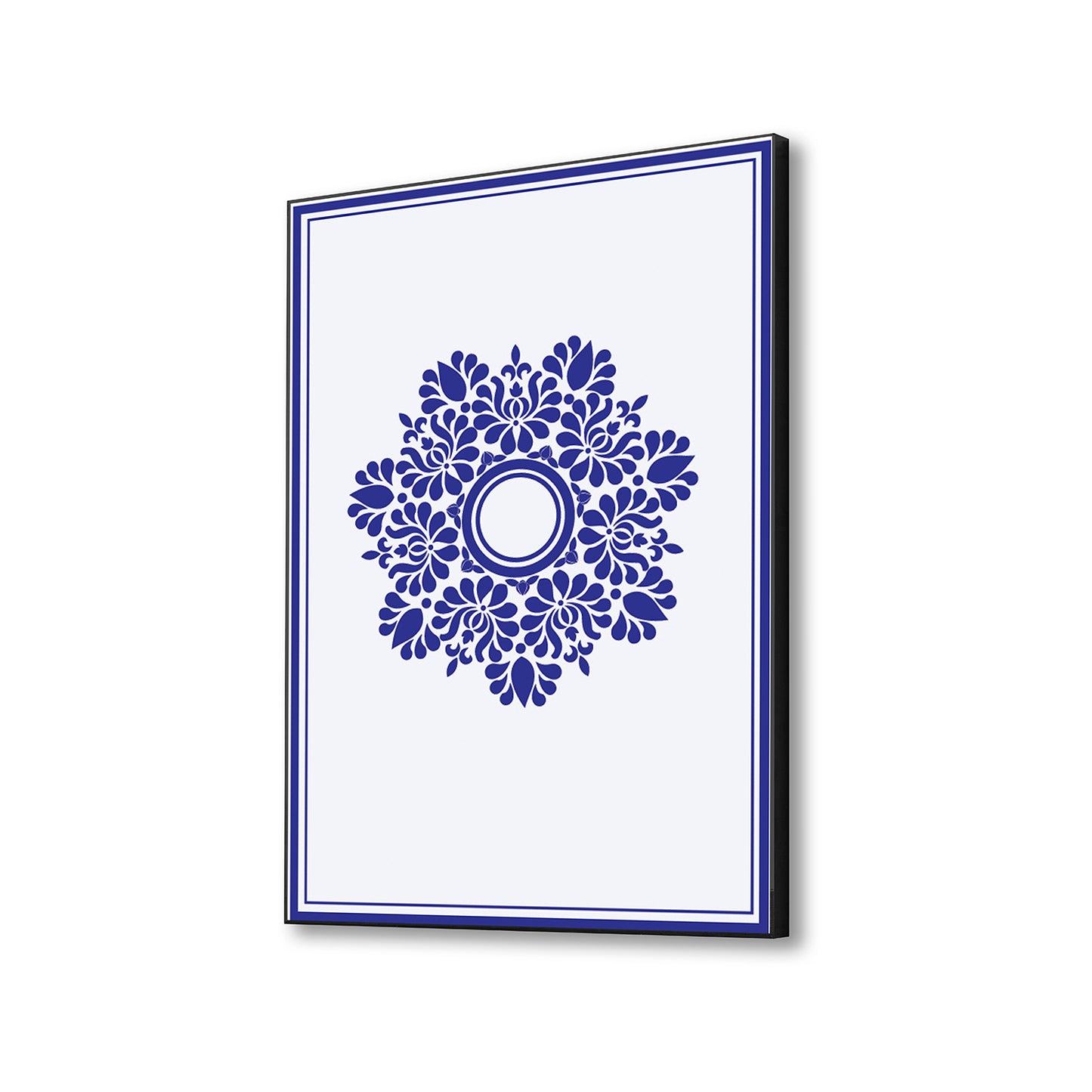 Sophisticated Blue Floral Canvas Print Wall Painting