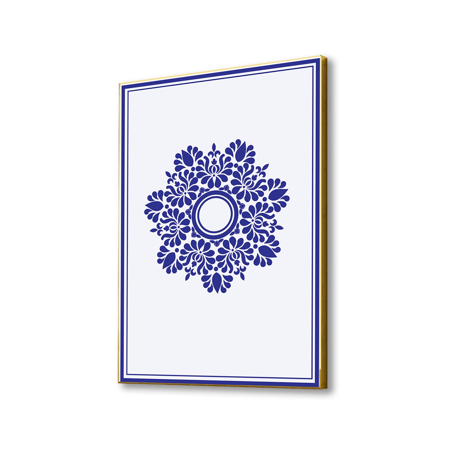 Sophisticated Blue Floral Canvas Print Wall Painting