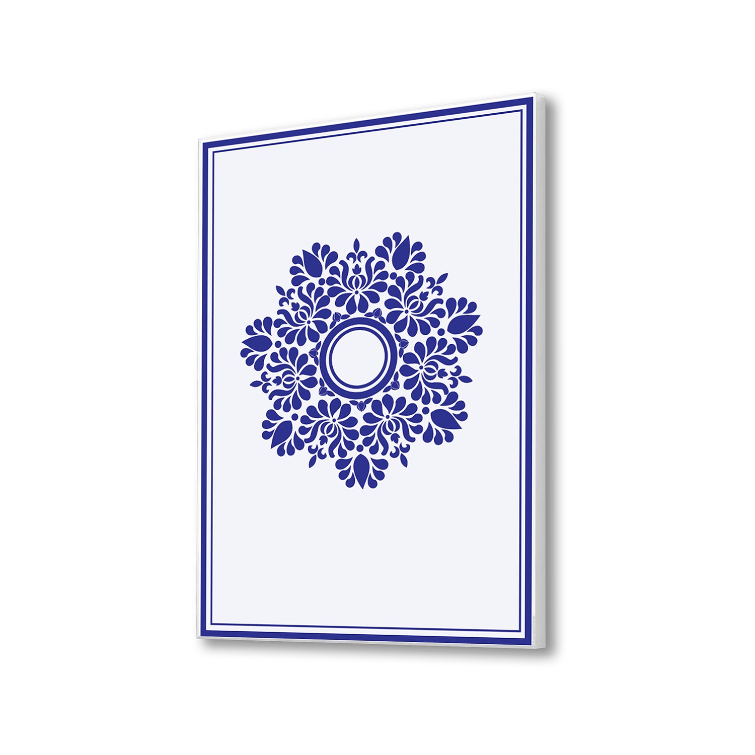 Sophisticated Blue Floral Canvas Print Wall Painting