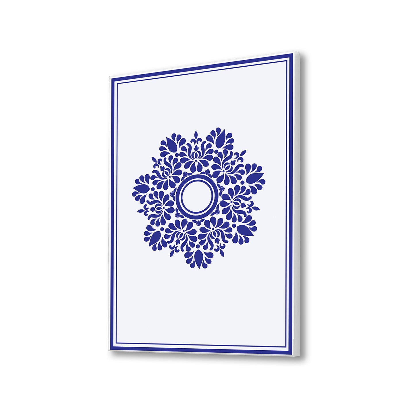 Sophisticated Blue Floral Canvas Print Wall Painting