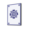 Elegant Blue Floral Tile Canvas Wall Painting Printed