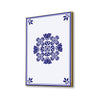 Elegant Blue Floral Tile Canvas Wall Painting Printed