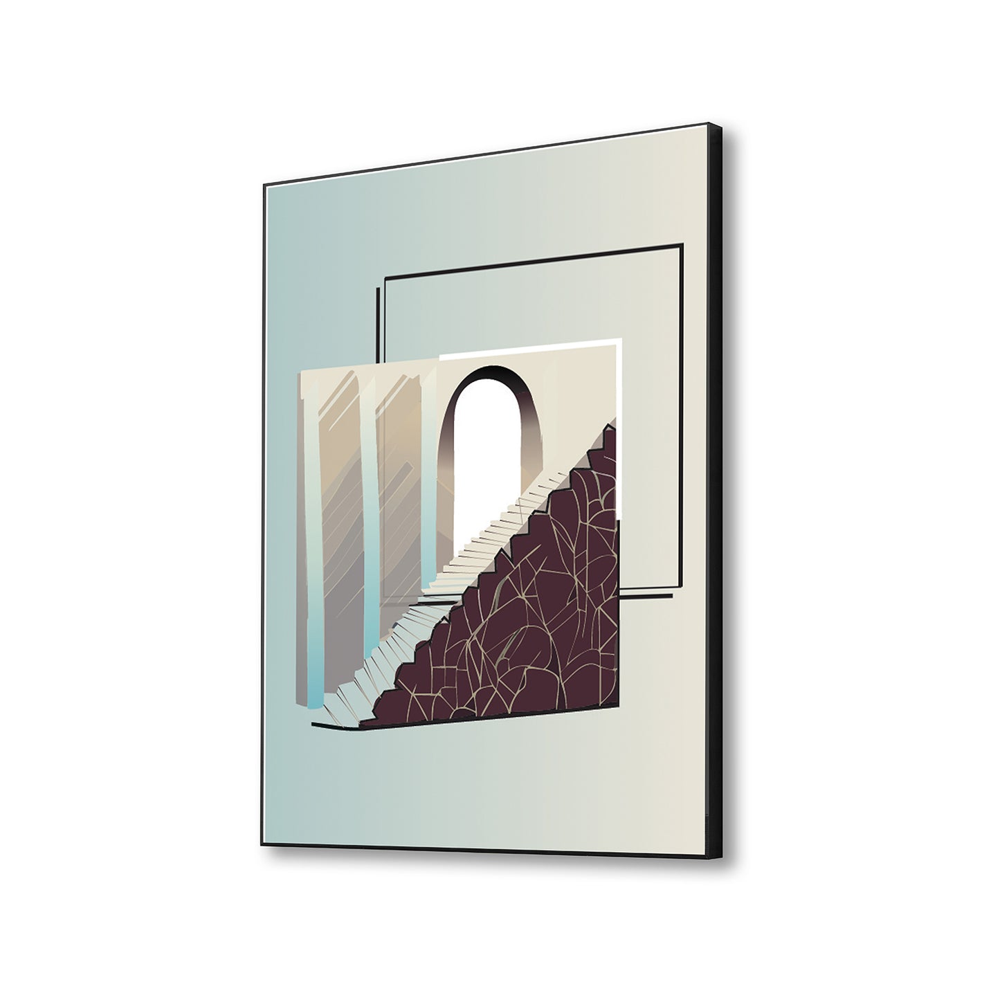 Intriguing Doorway Staircase Canvas Art Printed Wall Painting