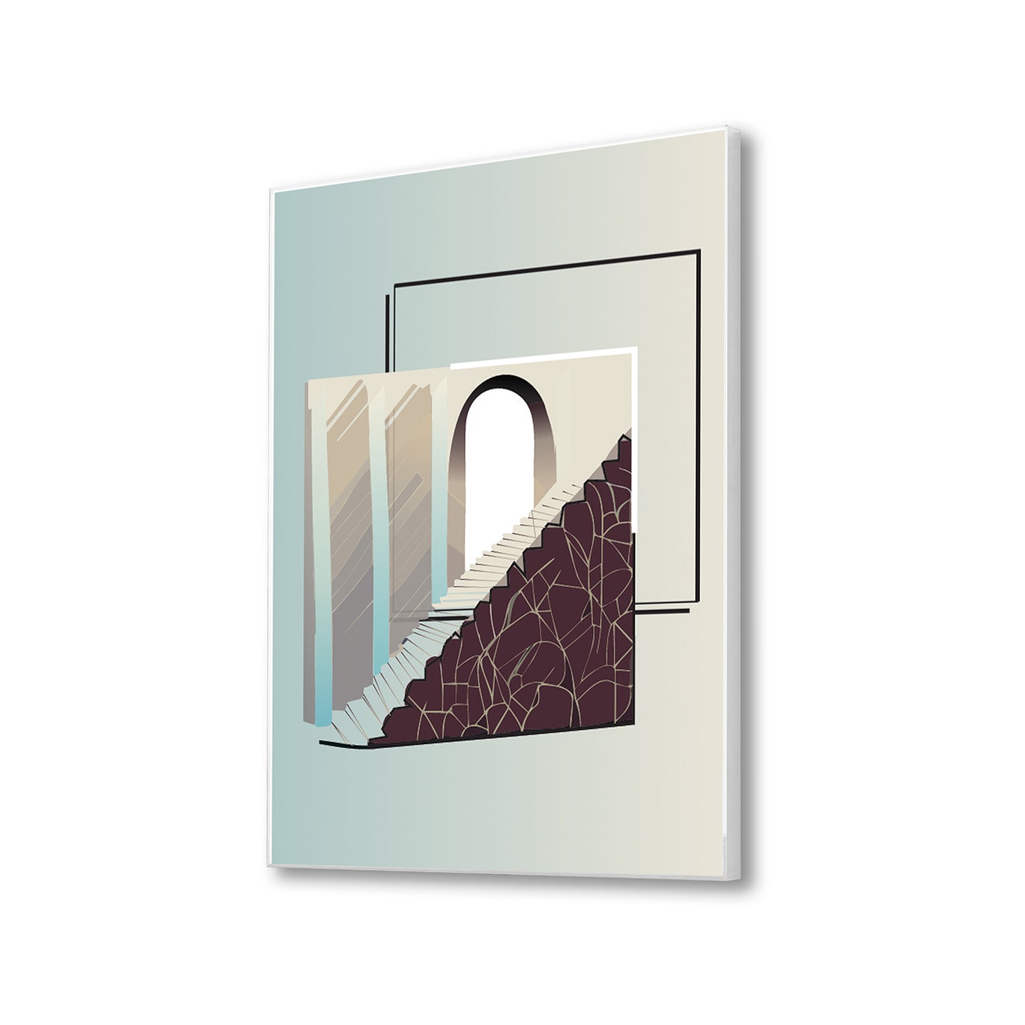 Intriguing Doorway Staircase Canvas Art Printed Wall Painting