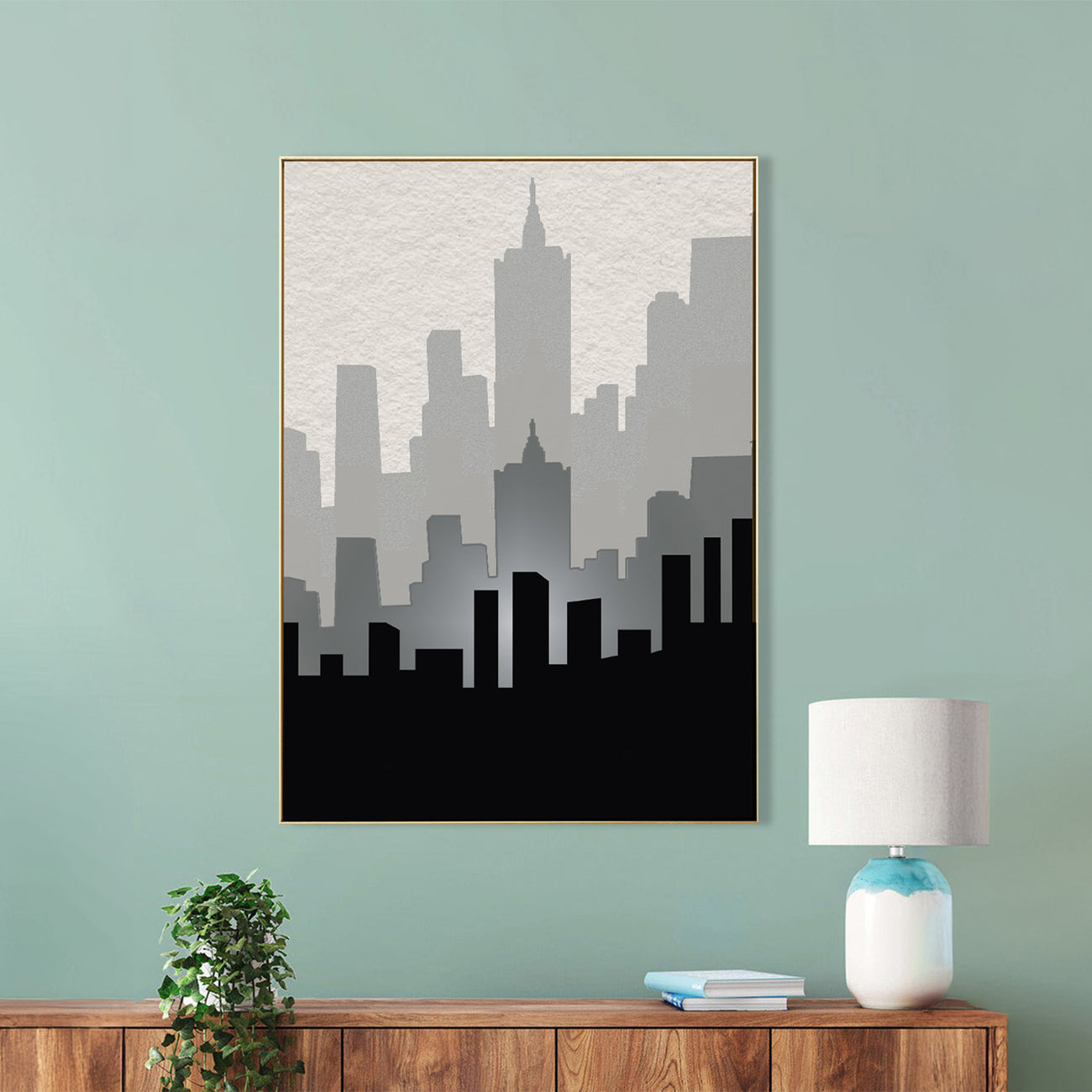 Urban Elegance: Cityscape Canvas Print Wall Painting