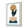 Elegant Blue and Gold Art Abstract Plant Printed Wall Painting