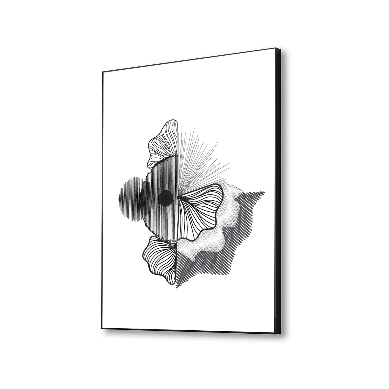 Elegant Black and White Fish Canvas Printed Wall Painting