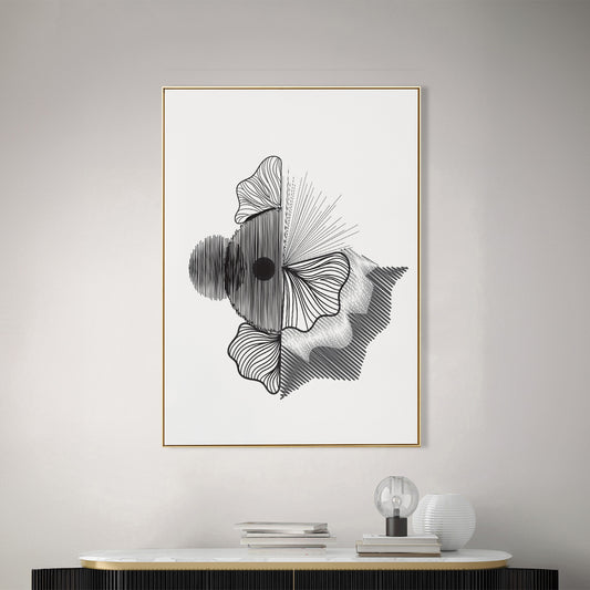 Elegant Black and White Fish Canvas Printed Wall Painting