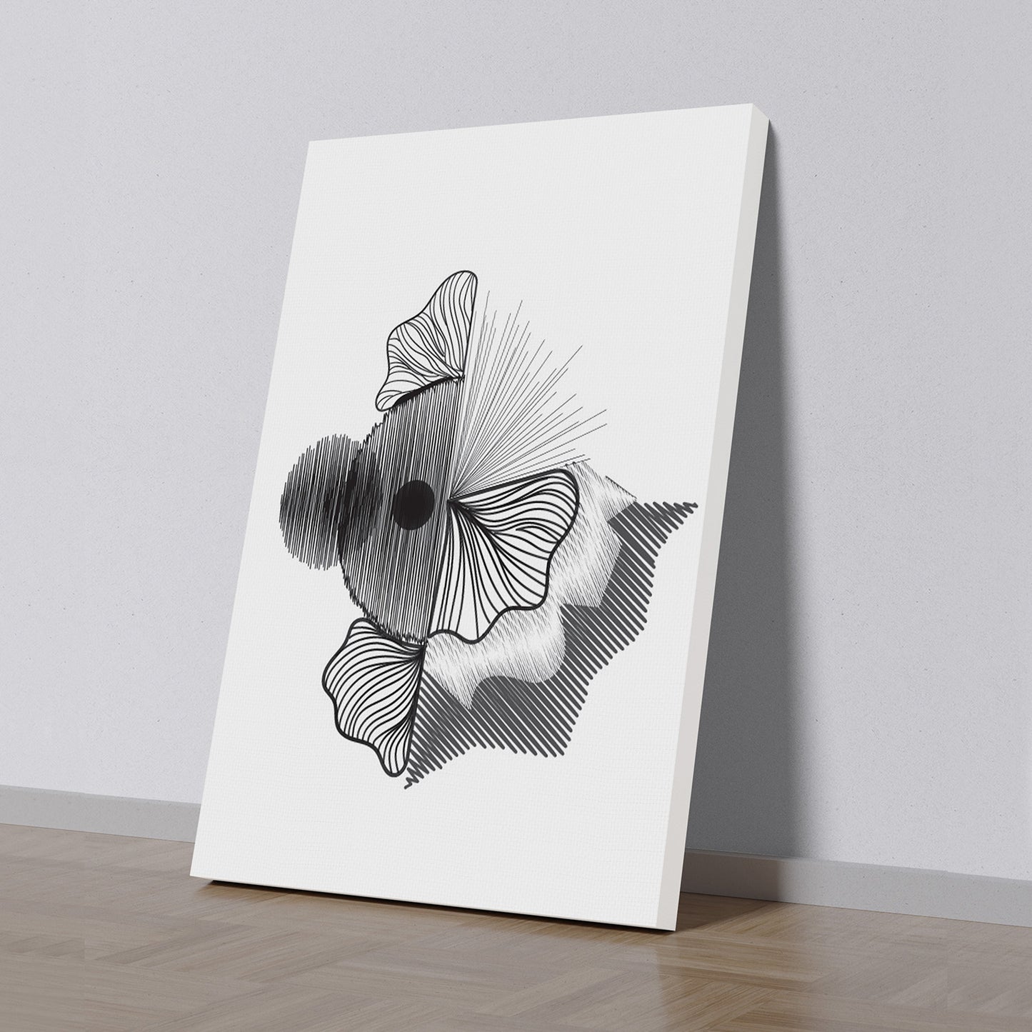 Elegant Black and White Fish Canvas Printed Wall Painting