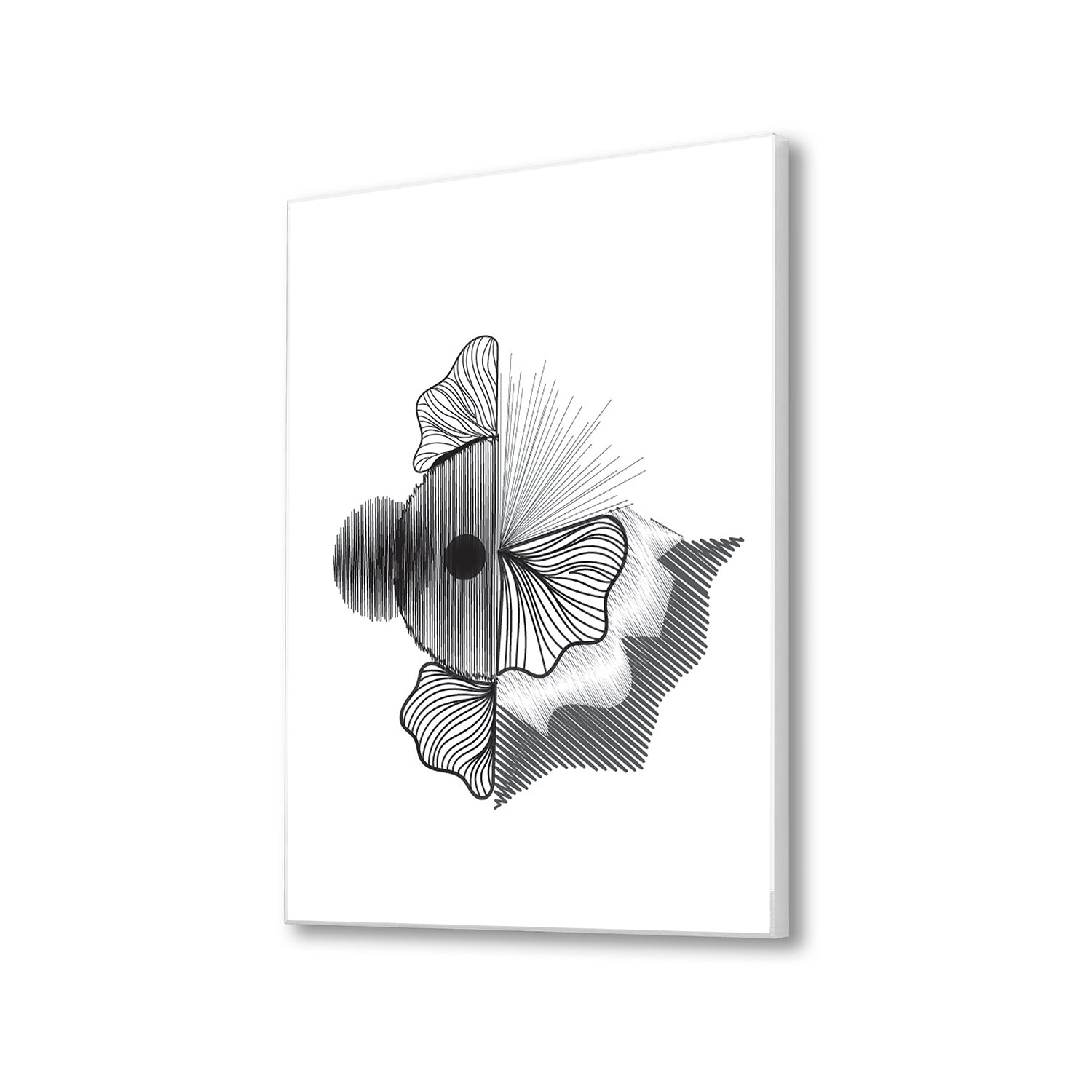 Elegant Black and White Fish Canvas Printed Wall Painting