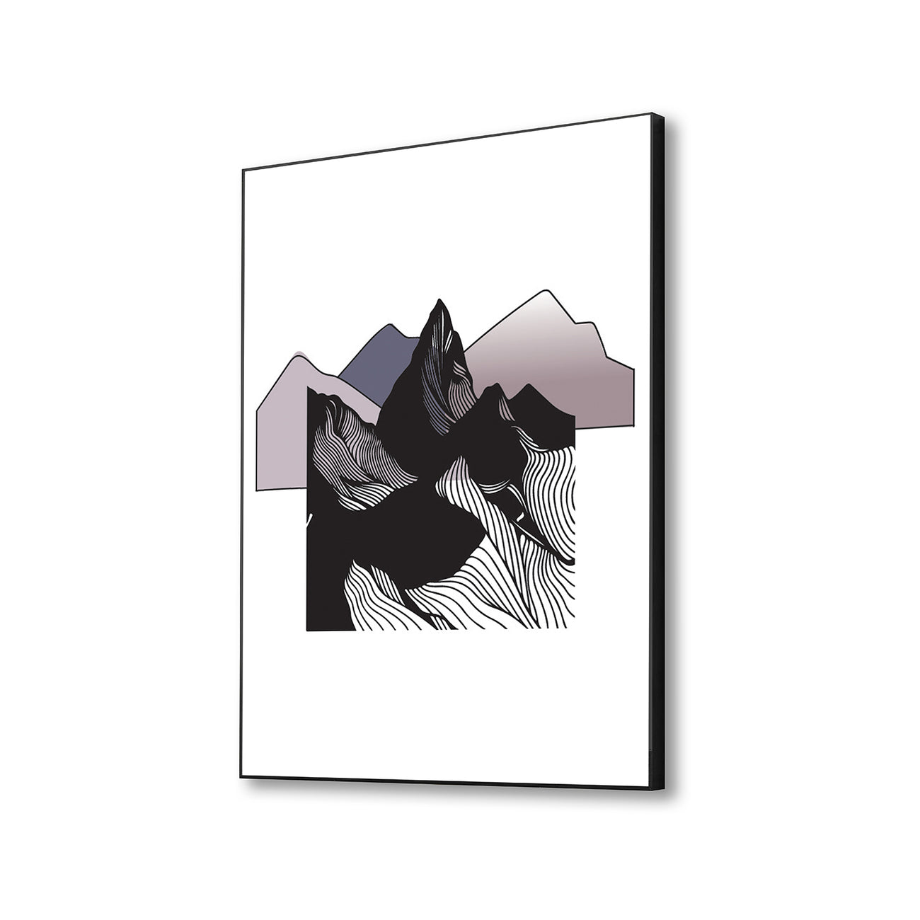 Black and Purple Mountain Canvas Printed Wall Painting