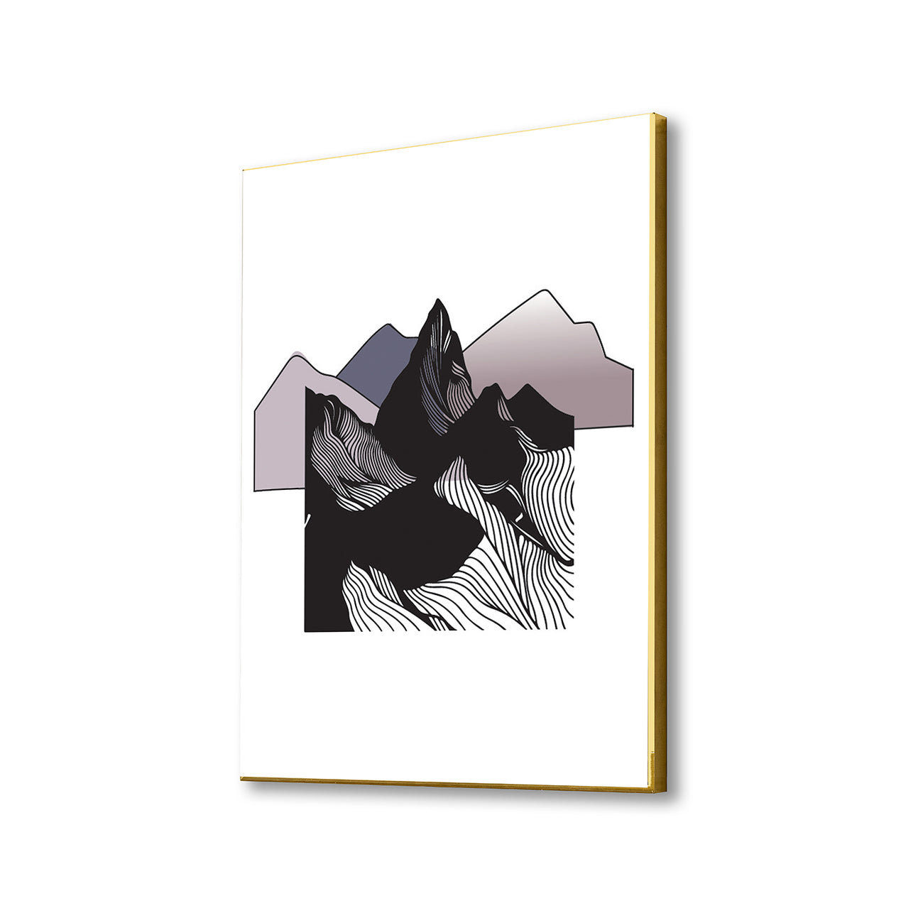 Black and Purple Mountain Canvas Printed Wall Painting