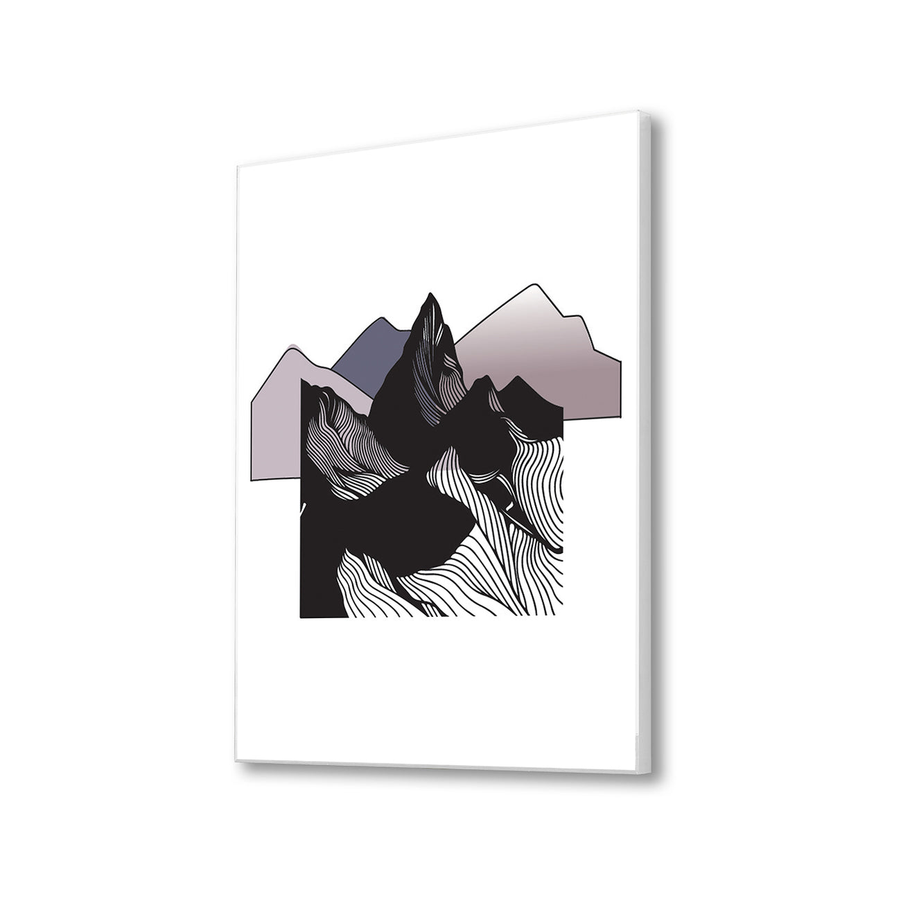 Black and Purple Mountain Canvas Printed Wall Painting