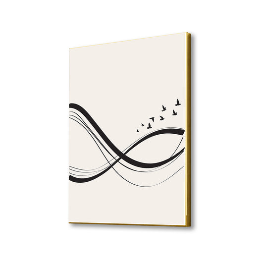 Abstract Wave Black White Canvas Printed Wall Painting