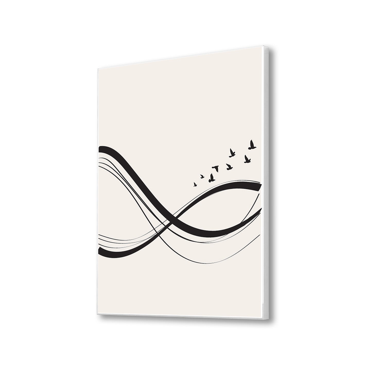 Abstract Wave Black White Canvas Printed Wall Painting