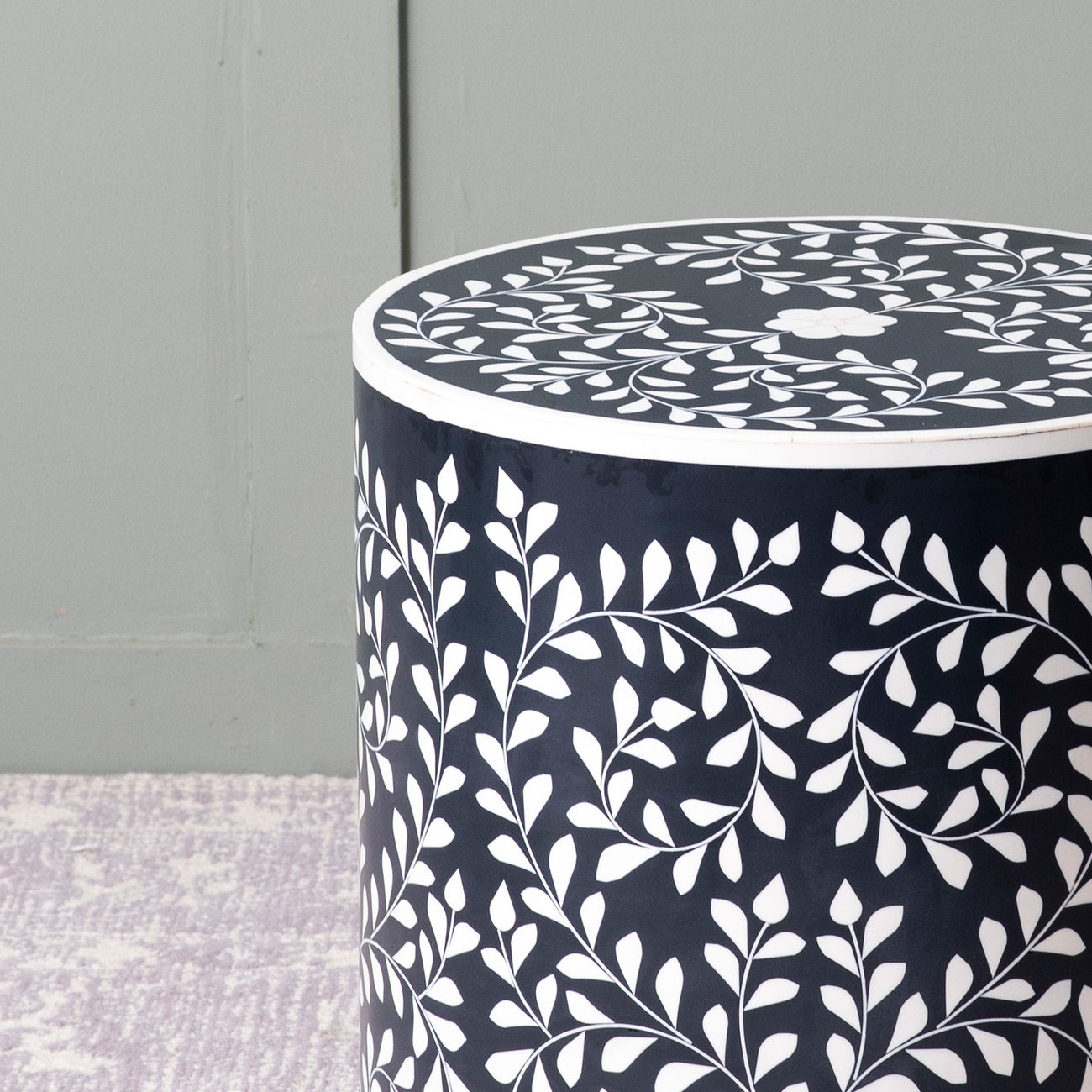 Elegant Bone Inlay Side Table