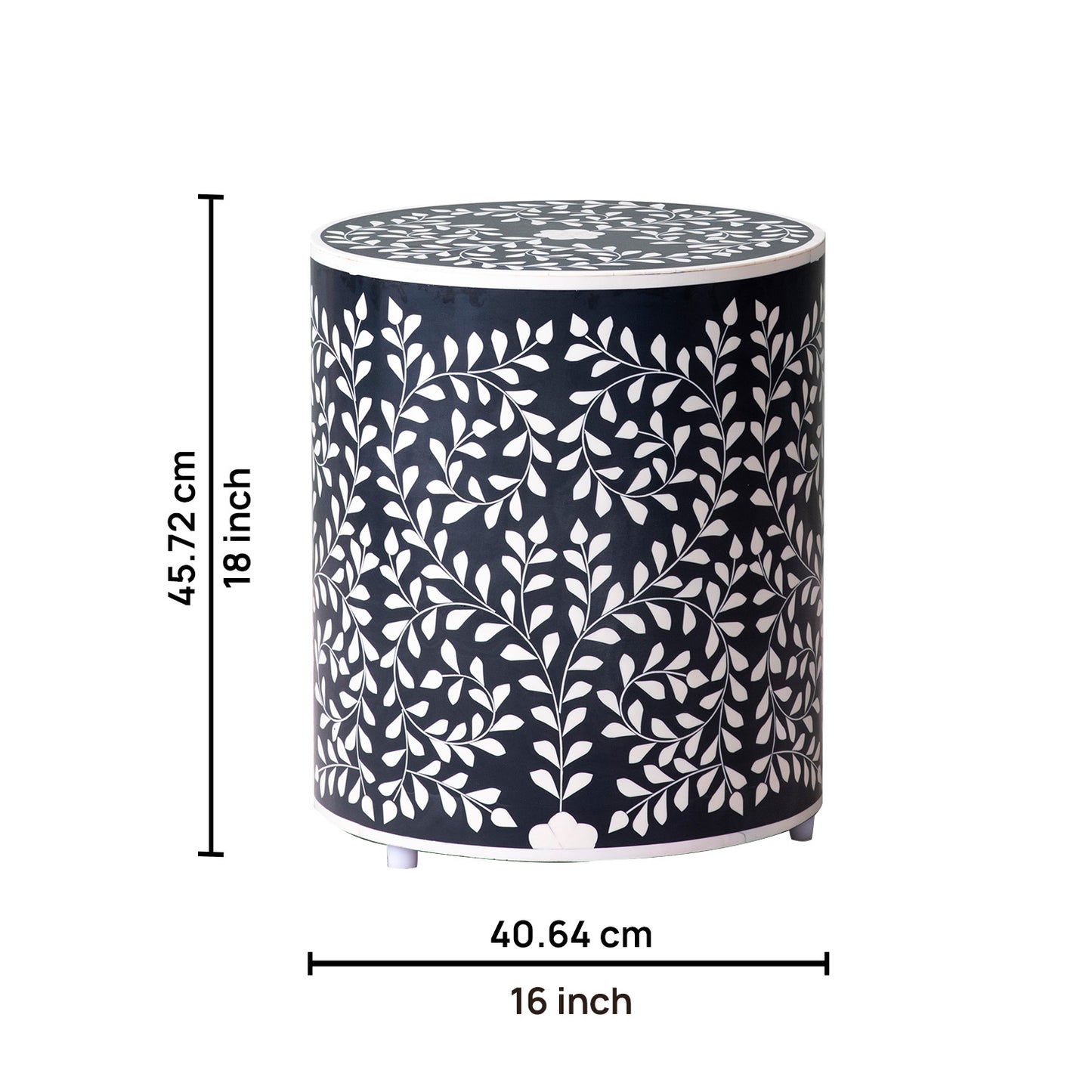 Elegant Bone Inlay Side Table