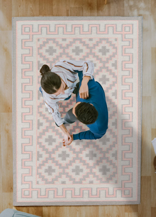 Bouclé Pink Wool Carpet