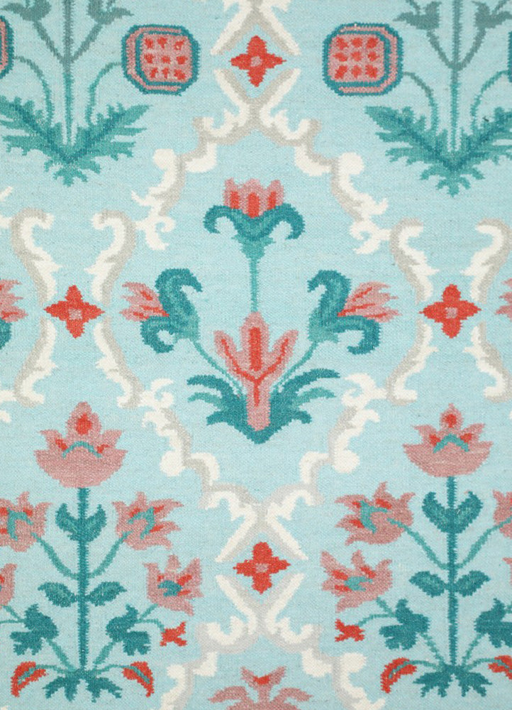 Pink & Teal Oasis Wool Carpet