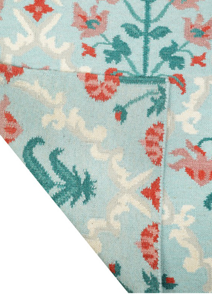 Pink & Teal Oasis Wool Carpet