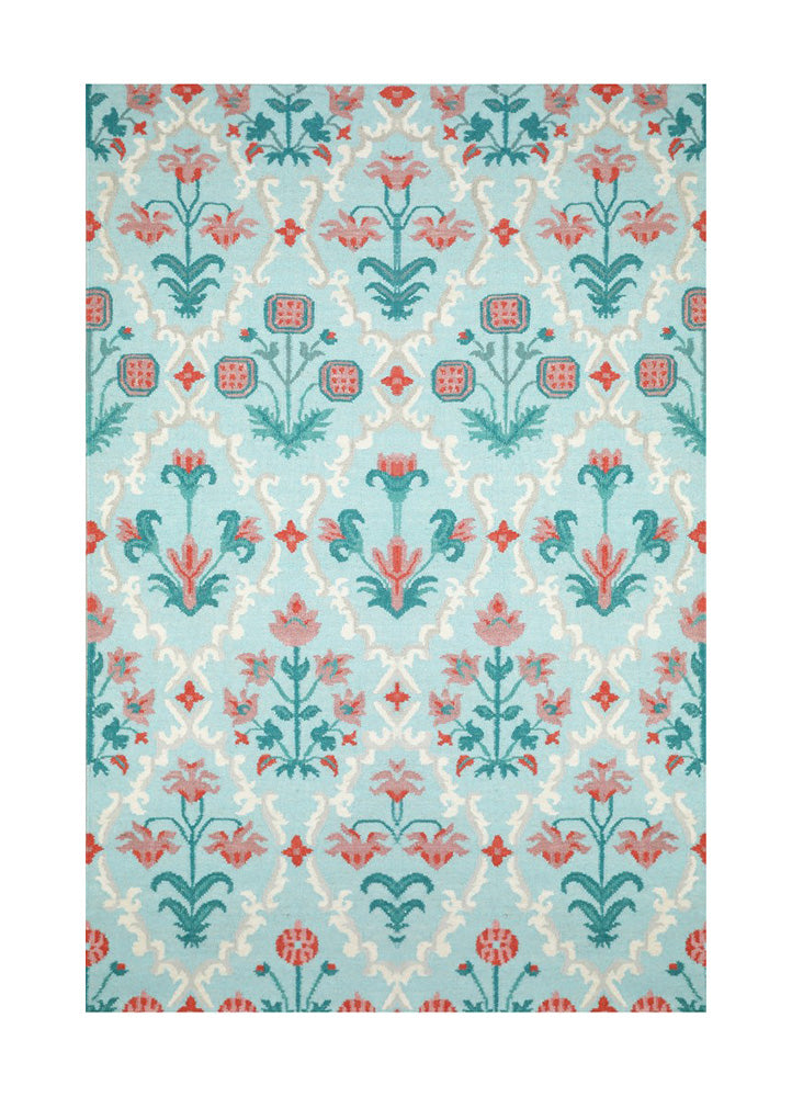 Pink & Teal Oasis Wool Carpet