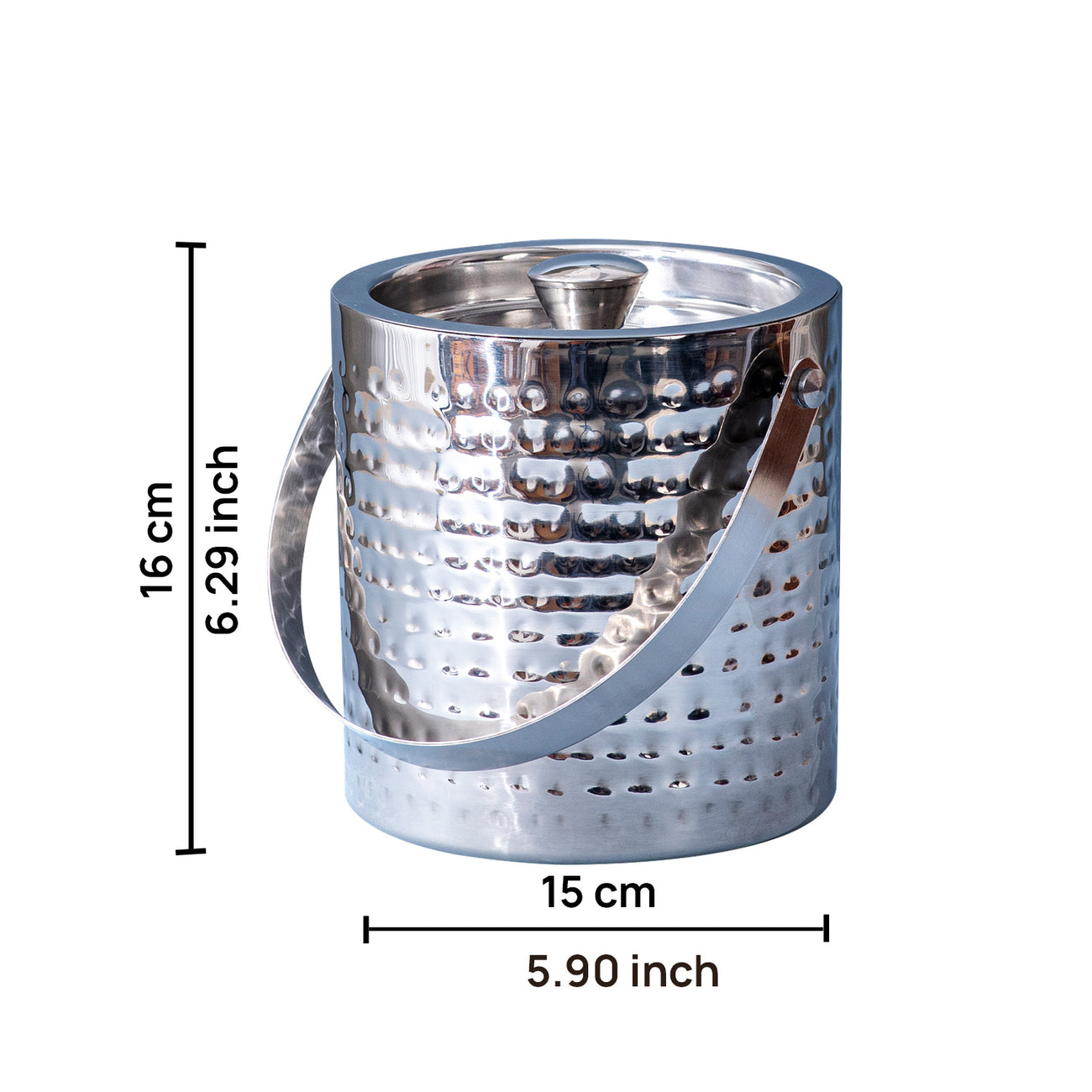 Silver Ice Bucket Double walled for Sophisticated Stainless Steel