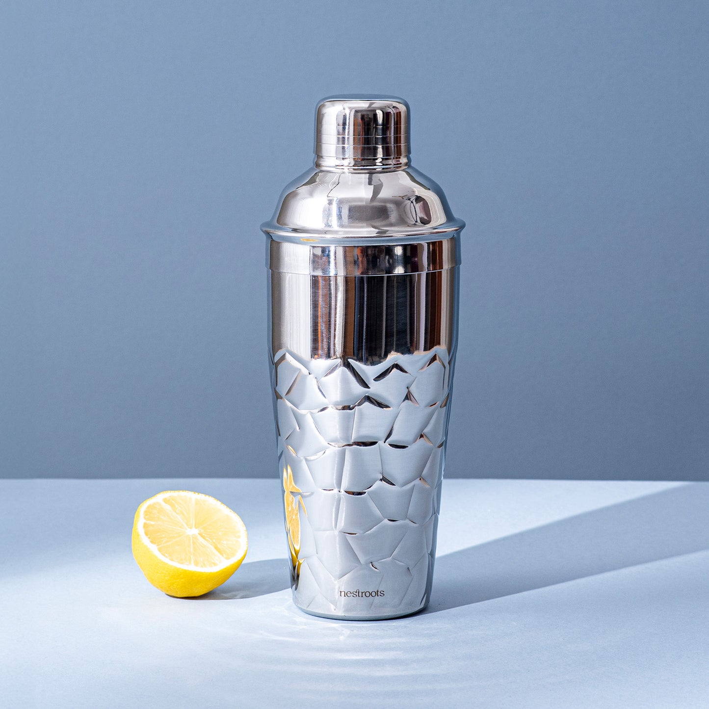 Stylish Silver Hammered Bar Shaker