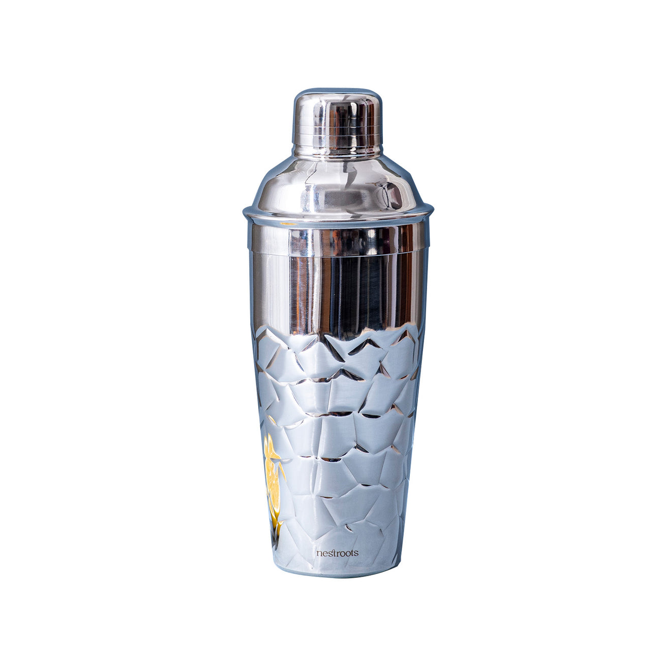 Stylish Silver Hammered Bar Shaker