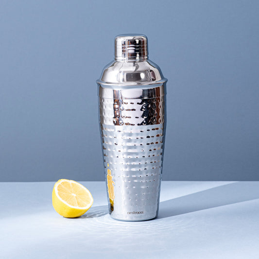 Stylish Silver Hammered Bar Shaker