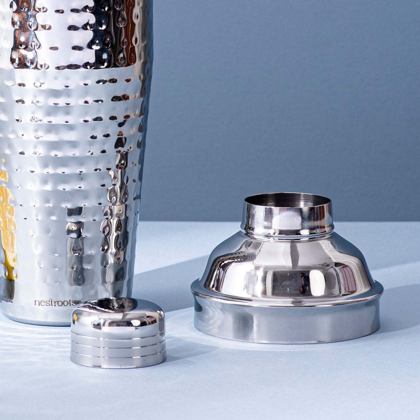 Stylish Silver Hammered Bar Shaker