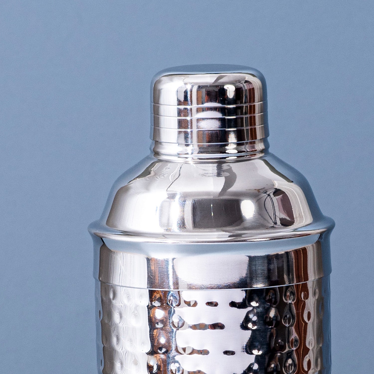 Stylish Silver Hammered Bar Shaker