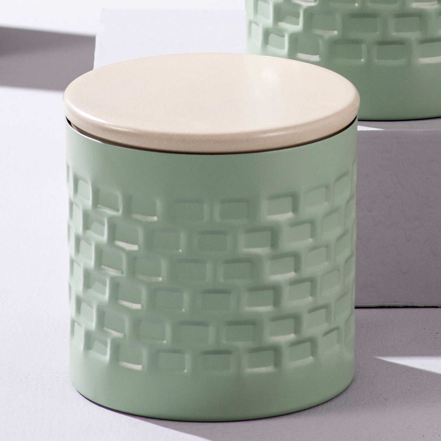 Elegant Green Canister Set of 3