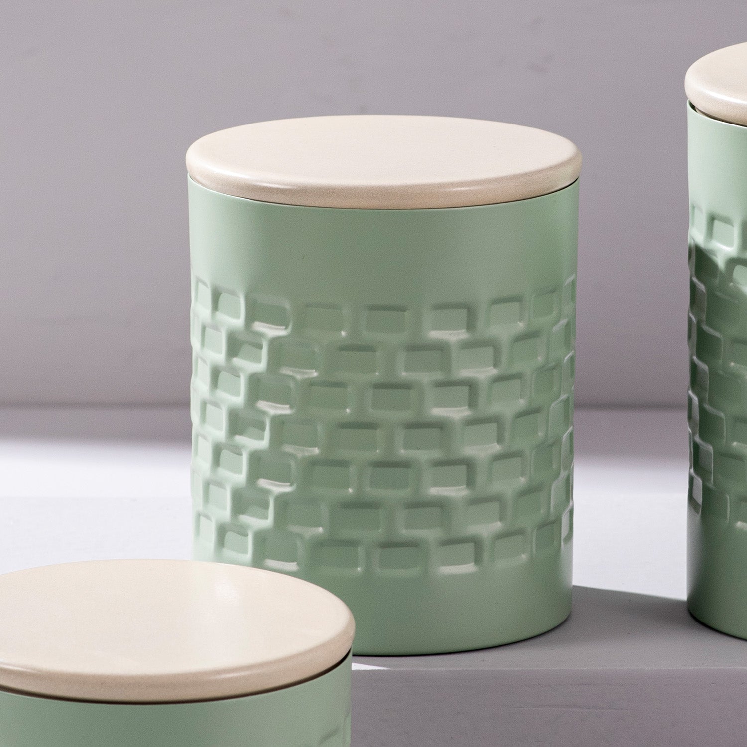 Elegant Green Canister Set of 3