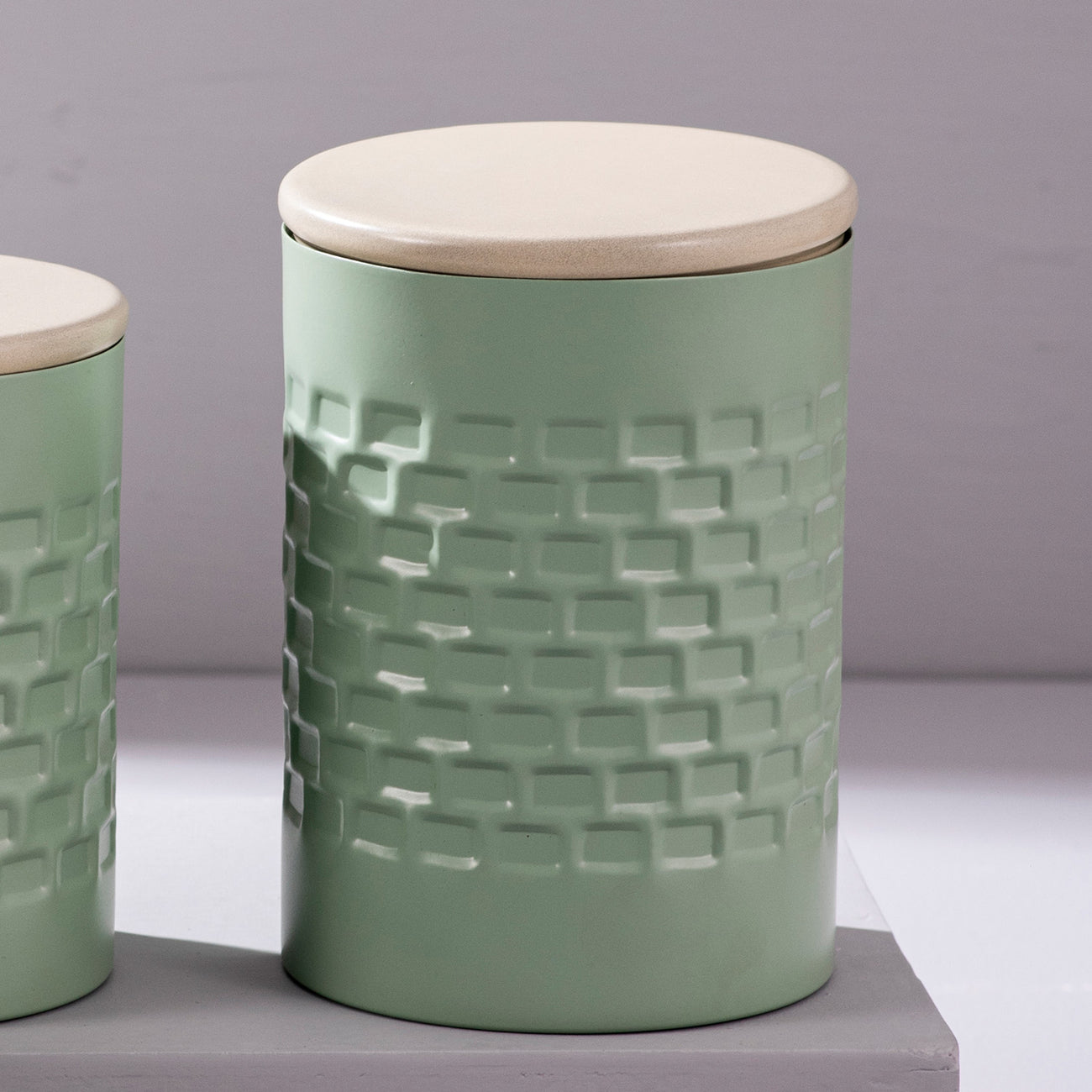 Elegant Green Canister Set of 3