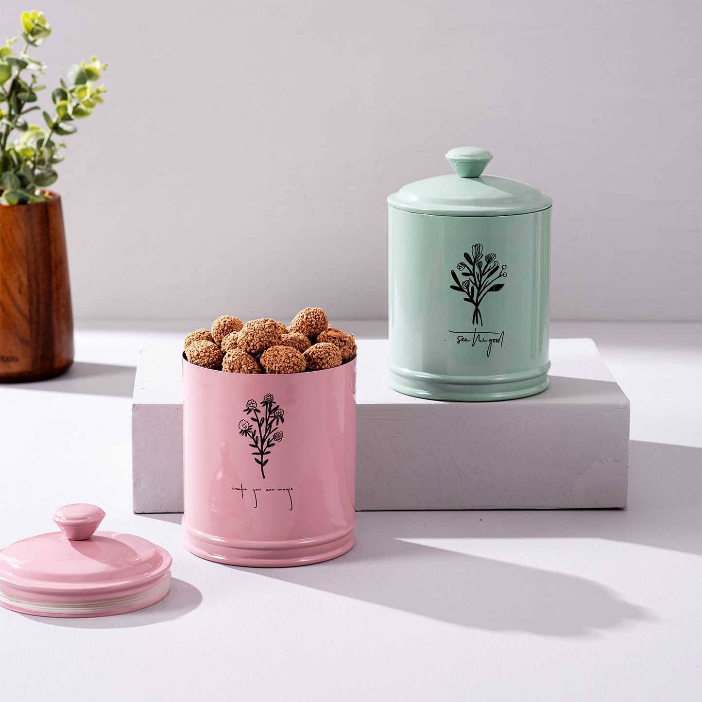 Inspiring Quotes Floral Jar & Canister Set Duo