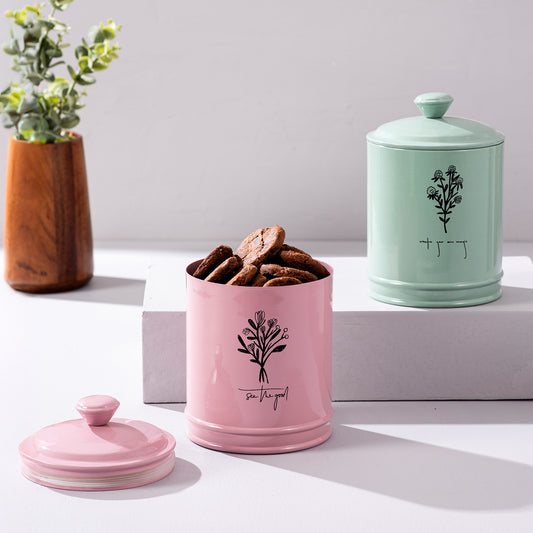 Colorful Floral Jar & Canister Set Duo