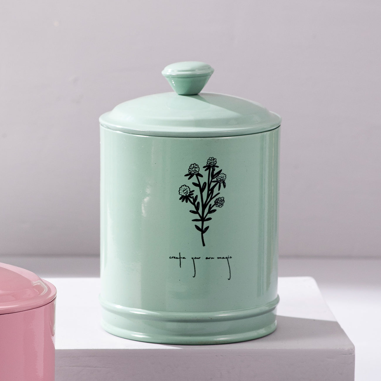 Colorful Floral Jar & Canister Set Duo