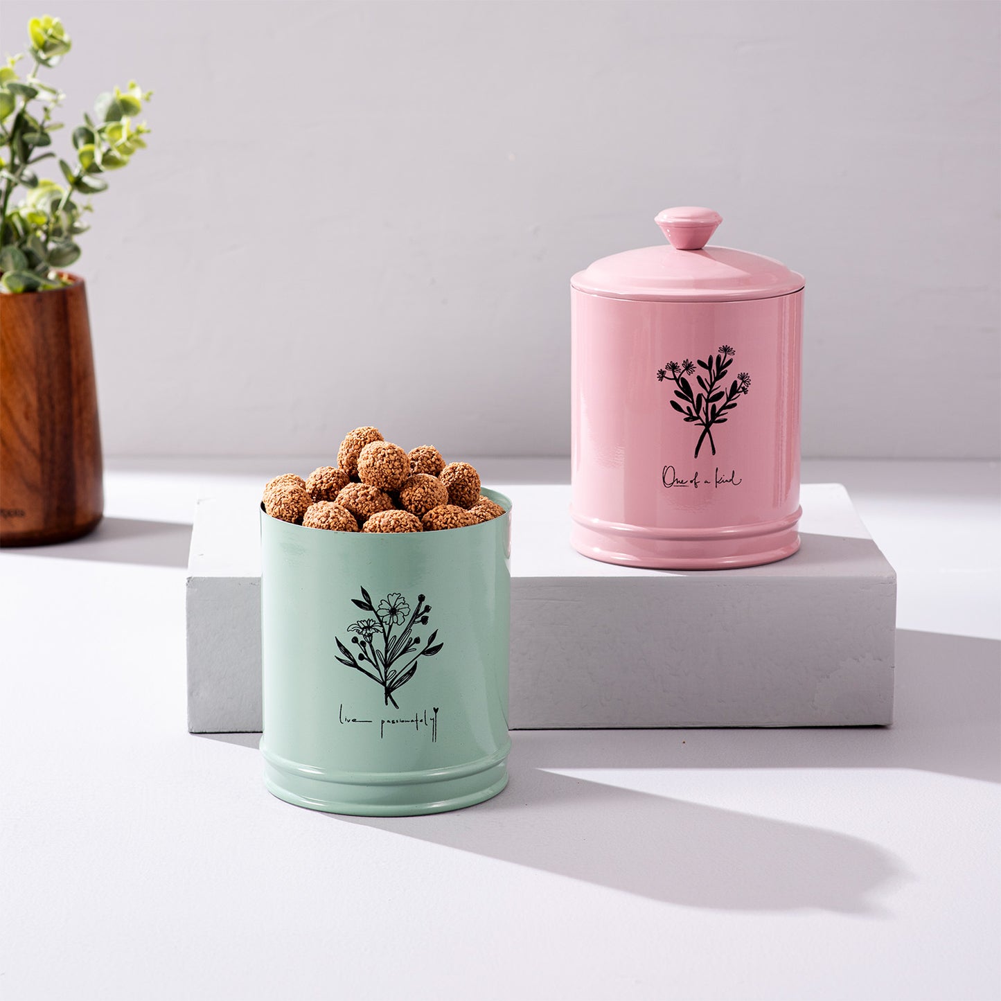 Printed Floral Jar & Canister Set Duo