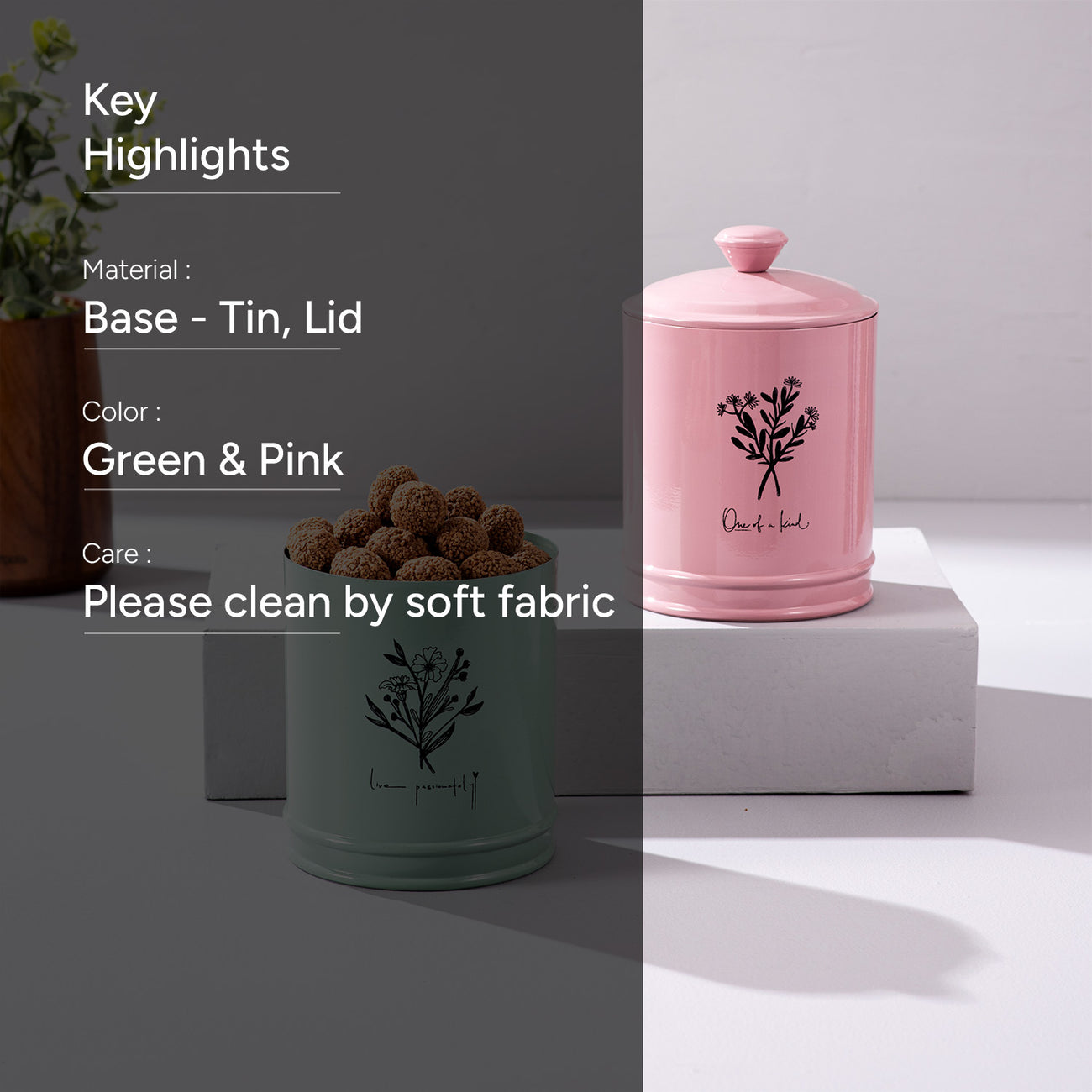 Printed Floral Jar & Canister Set Duo