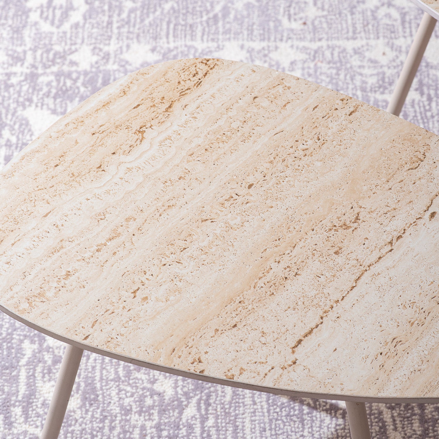 Timeless Travertine Side Table Set of 2