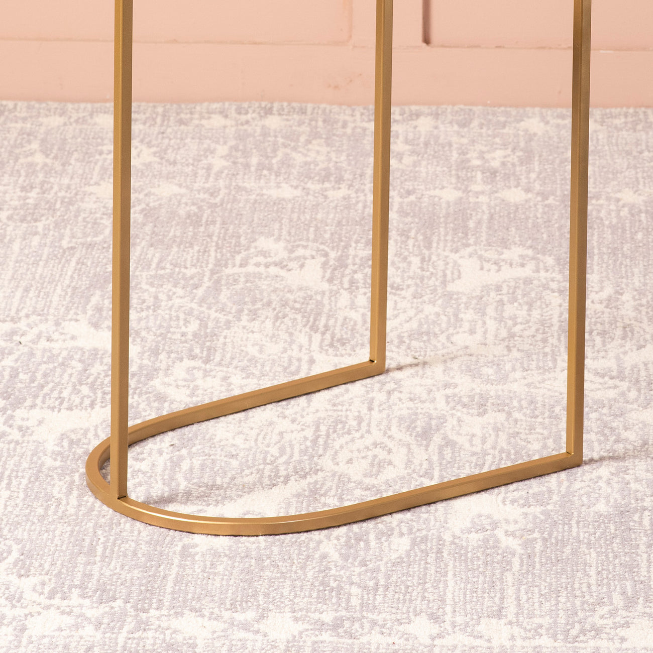 Contemporary Metallic Magazine End Table in Gold Color