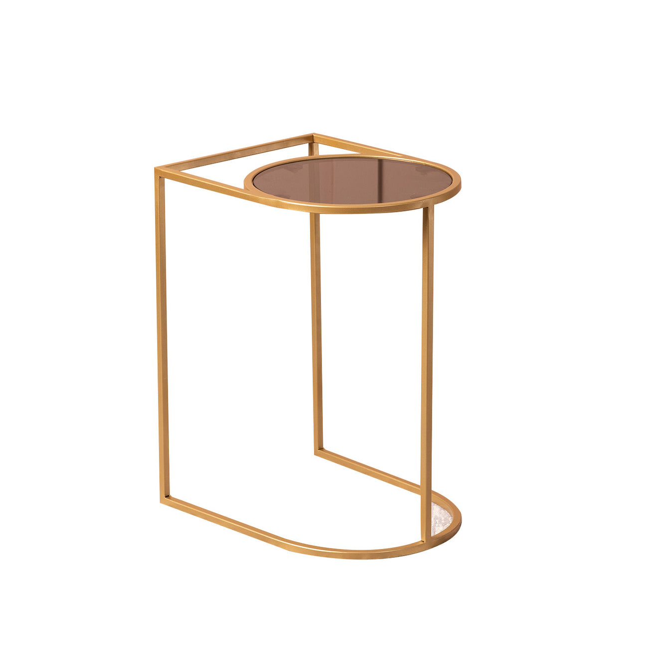 Contemporary Metallic Magazine End Table in Gold Color