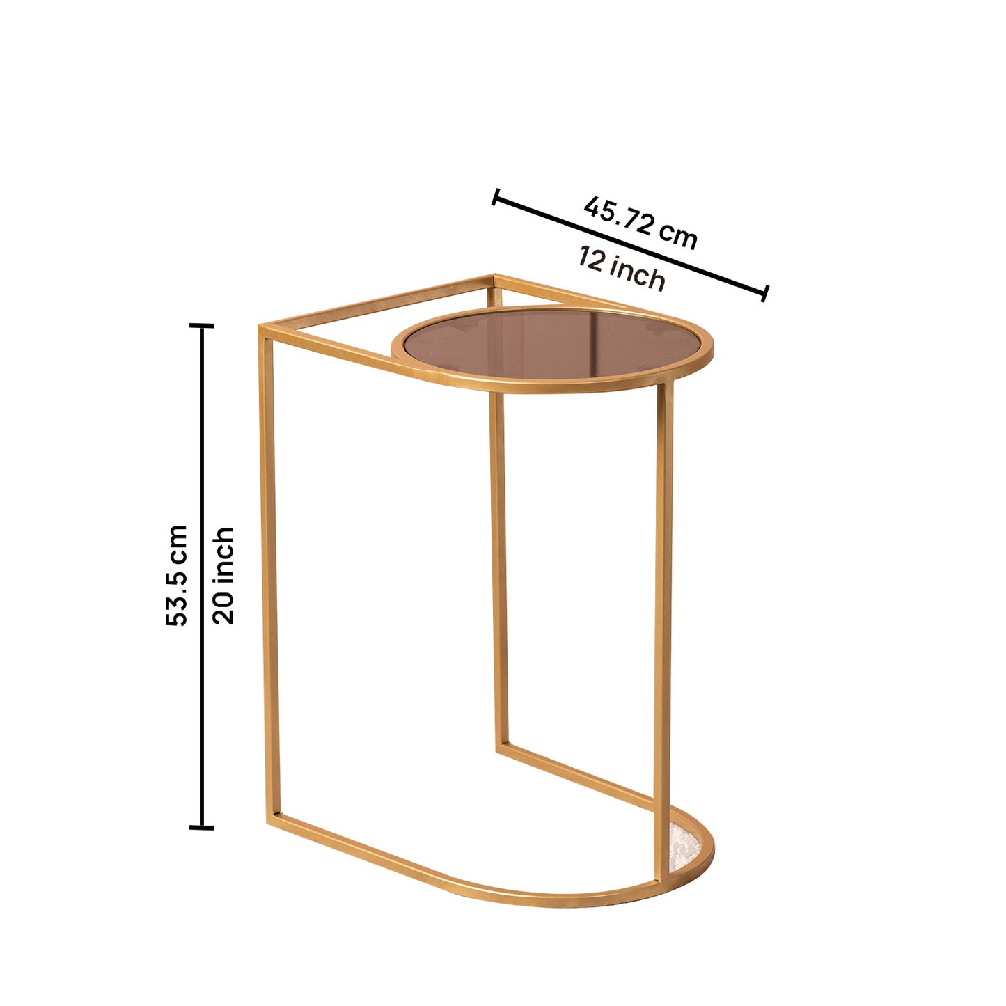 Contemporary Metallic Magazine End Table in Gold Color